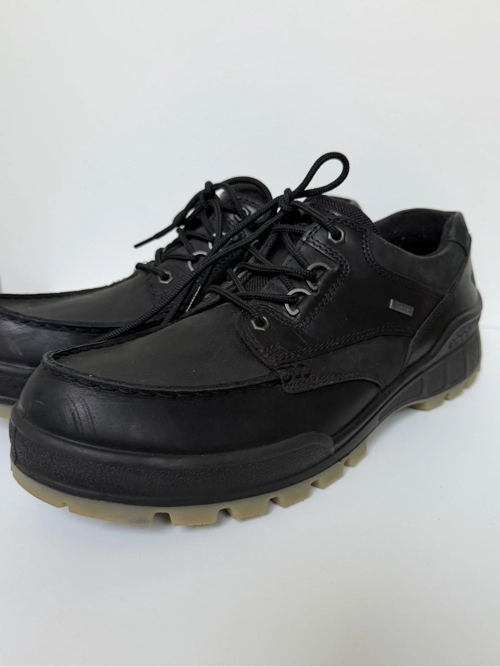 ECCO Track Gore-Tex Men’s Leather Walking Shoes Black EU 46 US 12-12.5 Waterproo
